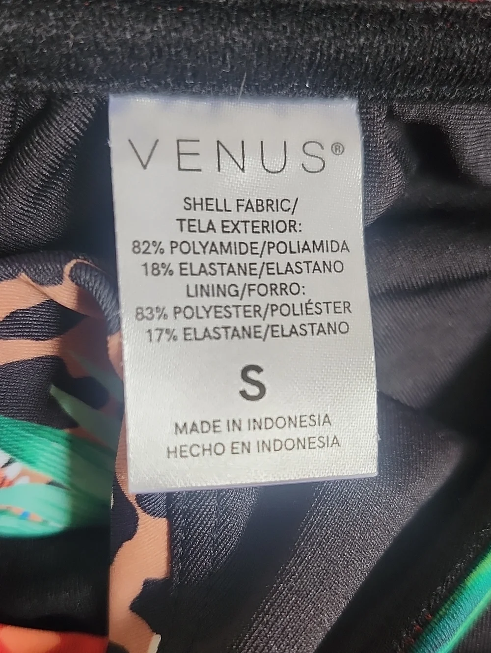 Venus 2 Piece Swimsuit Bikini Tropical Floral Print, Bottoms (4) Top (S)